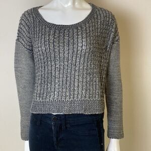 Cotton Emporium Gray and White Knit Sweater Size S